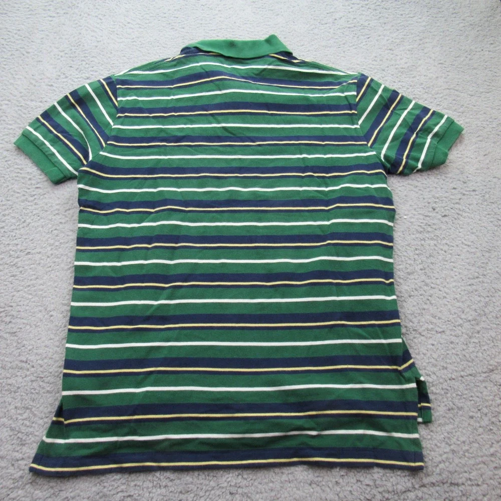 Polo Ralph Lauren Men's Striped Green Navy Yellow Short Sleeve Polo Shirt Size L